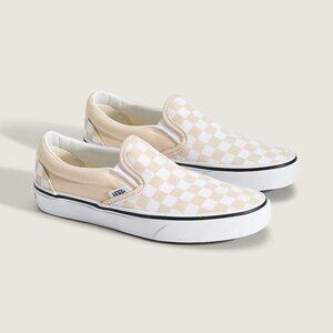 Vans Classic Slip-On Checkerboard Shoe, Frappe/Tru Color, Size 8.5W/7M, New